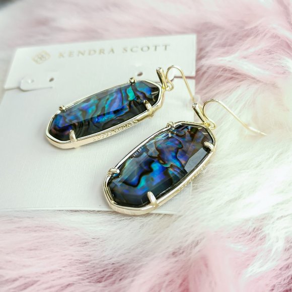Kendra Scott Gold Faceted Elle Abalone Earrings - Picture 3 of 3